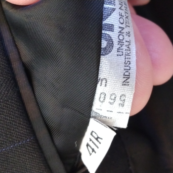 Hart Schaffner Marx Gold Trumpeter Black + Blue Pinstripe Suit  41R - Picture 9 of 13